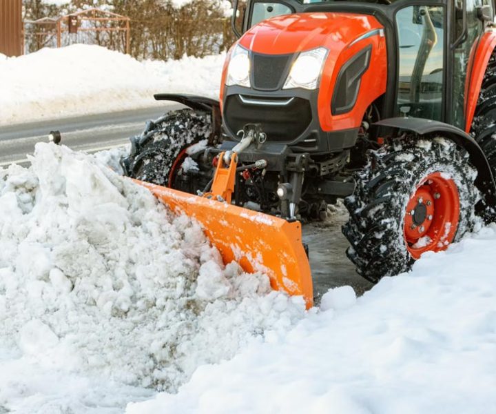 snow removal by a tractor